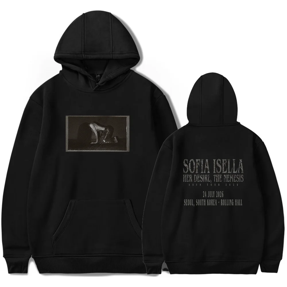 Sofia Isella Hoodie showing some iconic images related to this artist