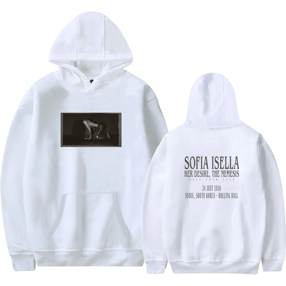Sofia Isella Hoodie showing some iconic images related to this artist